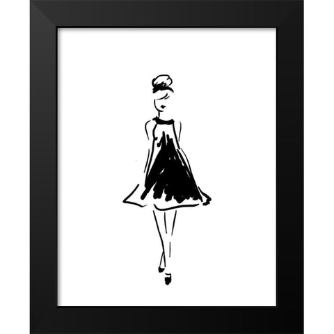 Glitter Fashion 1 v2 Black Modern Wood Framed Art Print by Kimberly, Allen