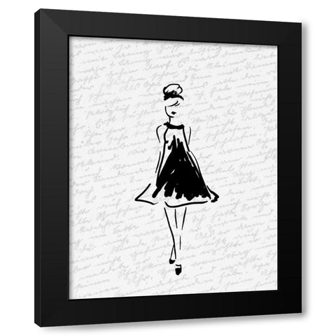 Glitter Fashion 1 v3 Black Modern Wood Framed Art Print with Double Matting by Kimberly, Allen