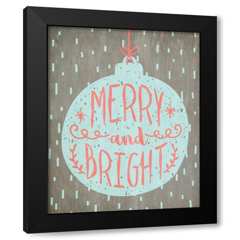 Merry and Bright 3 Black Modern Wood Framed Art Print with Double Matting by Kimberly, Allen
