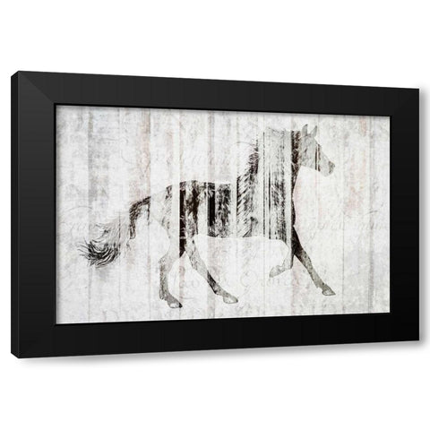Barnwood Horse 2 Black Modern Wood Framed Art Print with Double Matting by Allen, Kimberly
