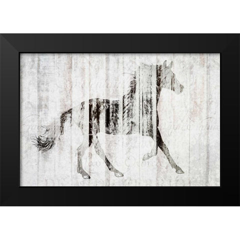 Barnwood Horse 2 Black Modern Wood Framed Art Print by Allen, Kimberly
