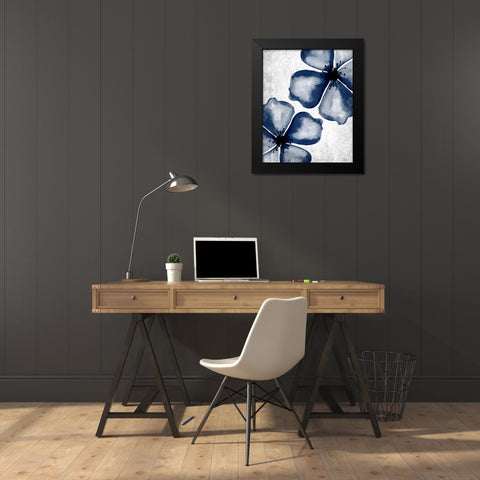 Navy Blooms 2 Black Modern Wood Framed Art Print by Allen, Kimberly