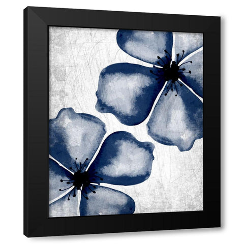 Navy Blooms 2 Black Modern Wood Framed Art Print with Double Matting by Allen, Kimberly