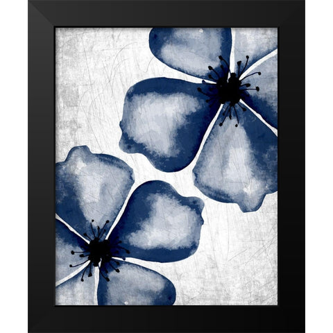 Navy Blooms 2 Black Modern Wood Framed Art Print by Allen, Kimberly