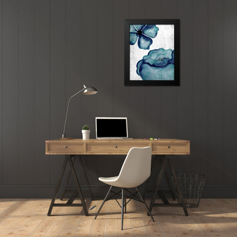 Hints of Teal 1 Black Modern Wood Framed Art Print by Allen, Kimberly