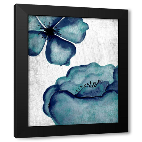 Hints of Teal 1 Black Modern Wood Framed Art Print with Double Matting by Allen, Kimberly