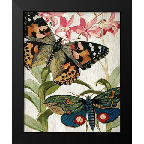 Butterfly World 1 Black Modern Wood Framed Art Print by Kimberly, Allen