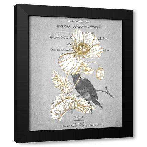 Gold Botanicals 2 Black Modern Wood Framed Art Print with Double Matting by Kimberly, Allen