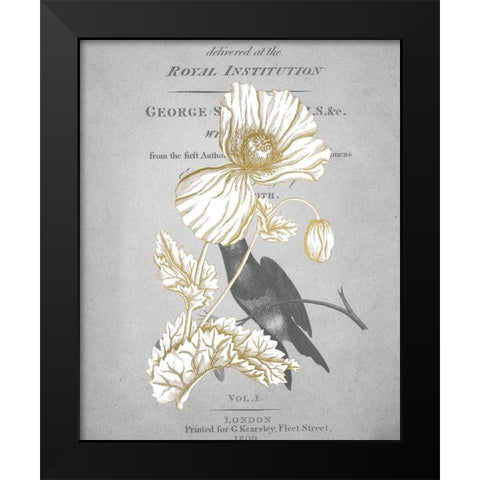 Gold Botanicals 2 Black Modern Wood Framed Art Print by Kimberly, Allen