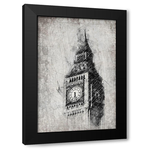 Big Ben Black Modern Wood Framed Art Print with Double Matting by Kimberly, Allen
