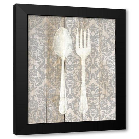 Antique Cutlery 1 Black Modern Wood Framed Art Print by Allen, Kimberly