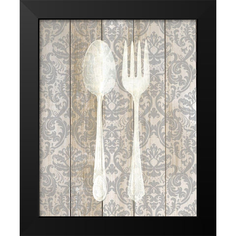 Antique Cutlery 1 Black Modern Wood Framed Art Print by Allen, Kimberly