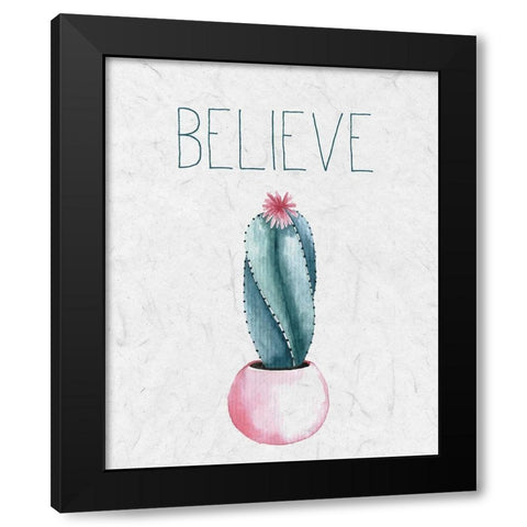 Cactus Pink 2 Black Modern Wood Framed Art Print with Double Matting by Allen, Kimberly