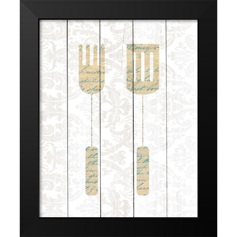 Kitchen Utensils 1 Black Modern Wood Framed Art Print by Kimberly, Allen