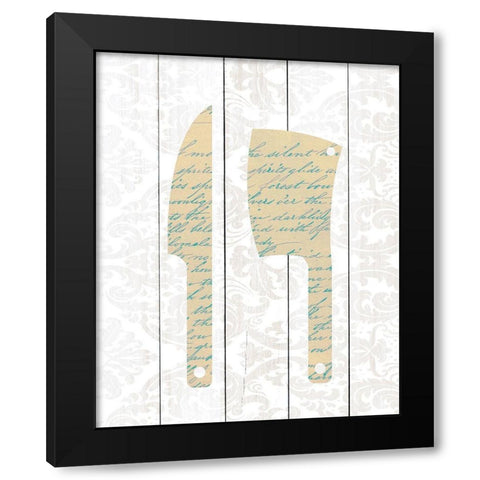 Kitchen Utensils 4 Black Modern Wood Framed Art Print with Double Matting by Kimberly, Allen