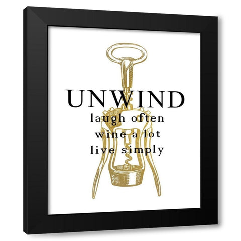 Unwind Black Modern Wood Framed Art Print with Double Matting by Kimberly, Allen