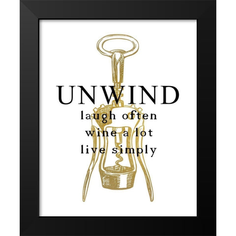 Unwind Black Modern Wood Framed Art Print by Kimberly, Allen