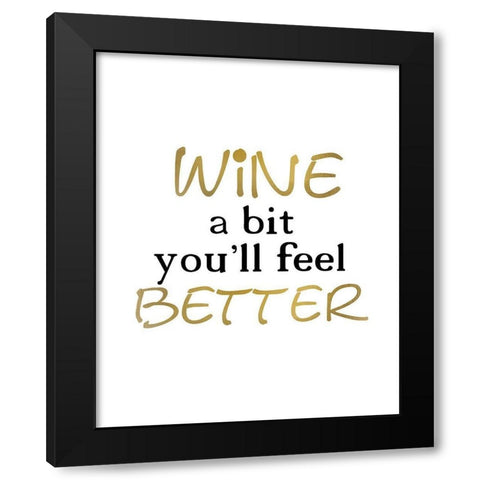 Wine a Bit Black Modern Wood Framed Art Print by Kimberly, Allen