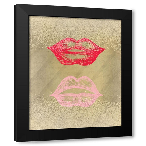 Shades 1 Black Modern Wood Framed Art Print with Double Matting by Kimberly, Allen