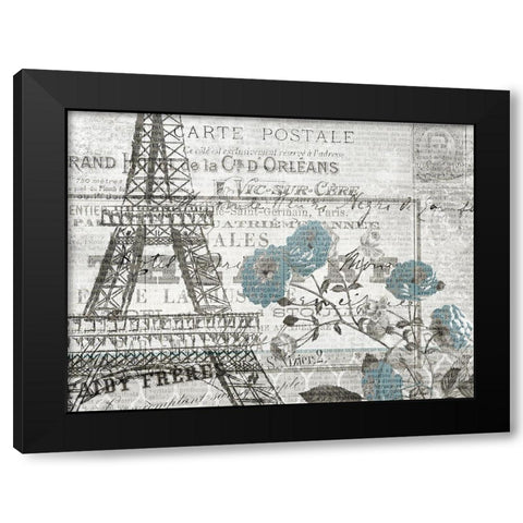 Paris Blue 1 Black Modern Wood Framed Art Print by Kimberly, Allen