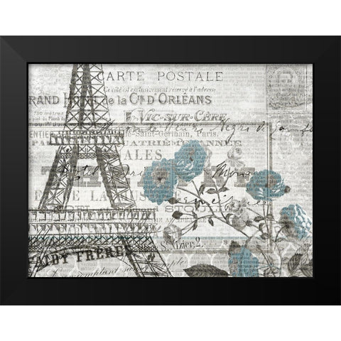 Paris Blue 1 Black Modern Wood Framed Art Print by Kimberly, Allen
