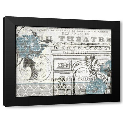 Paris Blue 2 Black Modern Wood Framed Art Print by Kimberly, Allen