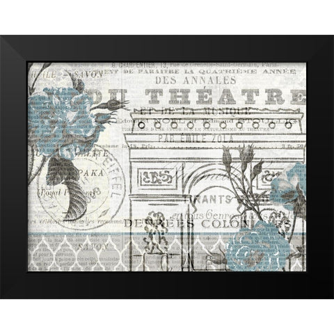 Paris Blue 2 Black Modern Wood Framed Art Print by Kimberly, Allen