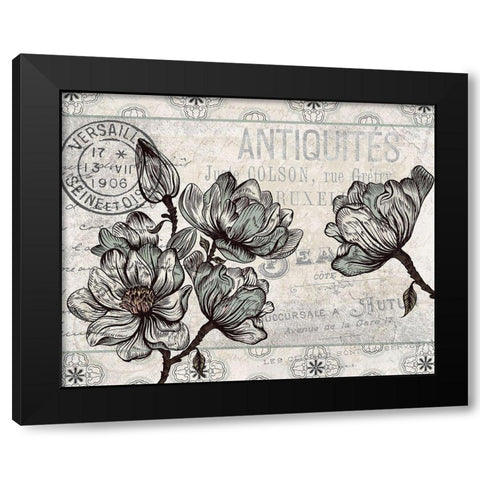 Country Magnolia 3 Black Modern Wood Framed Art Print with Double Matting by Kimberly, Allen