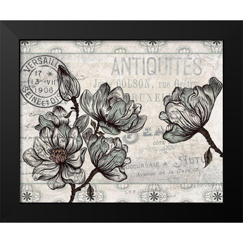 Country Magnolia 3 Black Modern Wood Framed Art Print by Kimberly, Allen
