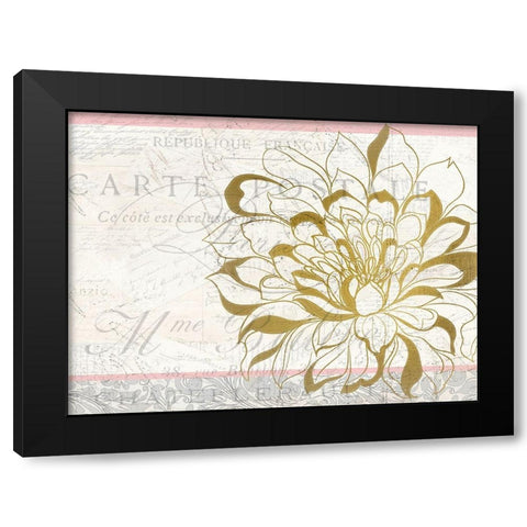 Pink and Gold Bloom 1 Black Modern Wood Framed Art Print with Double Matting by Kimberly, Allen