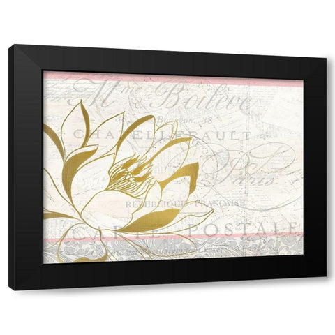 Pink and Gold Bloom 2 Black Modern Wood Framed Art Print with Double Matting by Kimberly, Allen