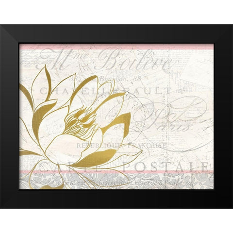 Pink and Gold Bloom 2 Black Modern Wood Framed Art Print by Kimberly, Allen