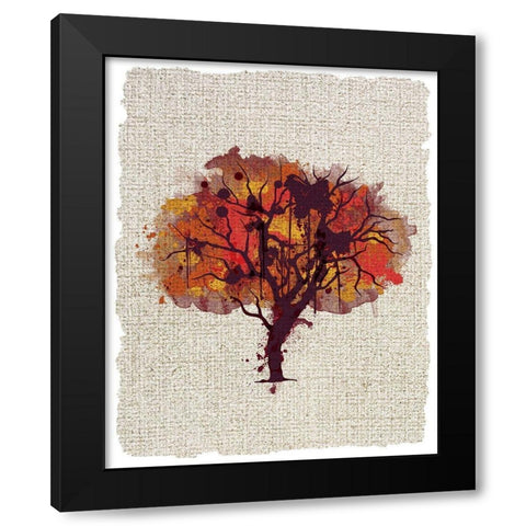 Splatter Trees 1 Black Modern Wood Framed Art Print with Double Matting by Kimberly, Allen