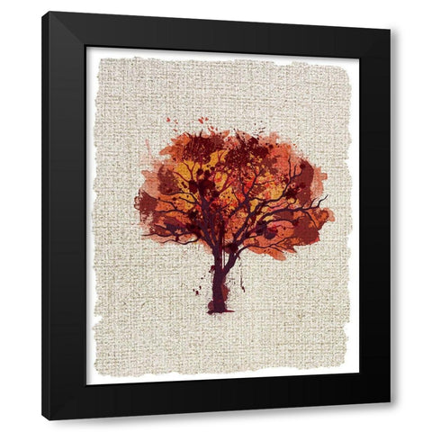 Splatter Trees 2 Black Modern Wood Framed Art Print with Double Matting by Kimberly, Allen
