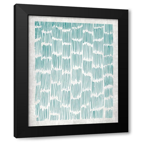 Teal Crosshatched 2 Black Modern Wood Framed Art Print by Allen, Kimberly