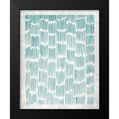 Teal Crosshatched 2 Black Modern Wood Framed Art Print by Allen, Kimberly