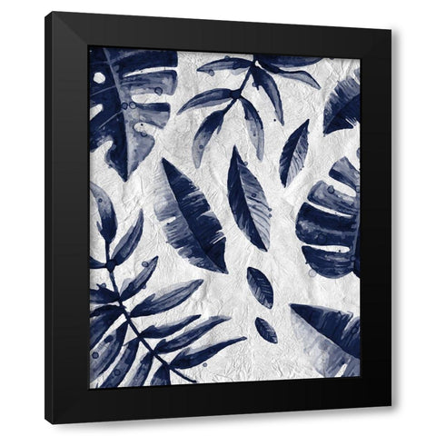 Tropic Indigo Leaves 1 Black Modern Wood Framed Art Print with Double Matting by Allen, Kimberly