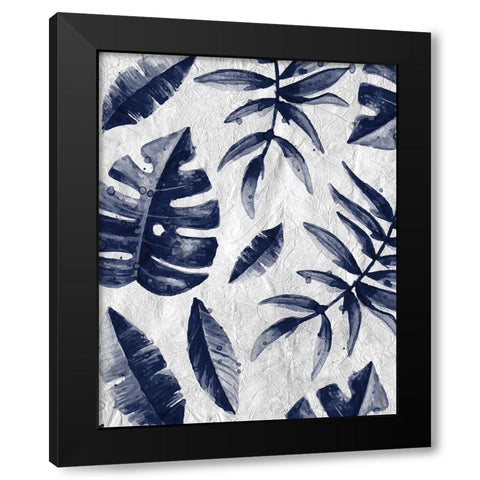 Tropic Indigo Leaves 2 Black Modern Wood Framed Art Print by Allen, Kimberly