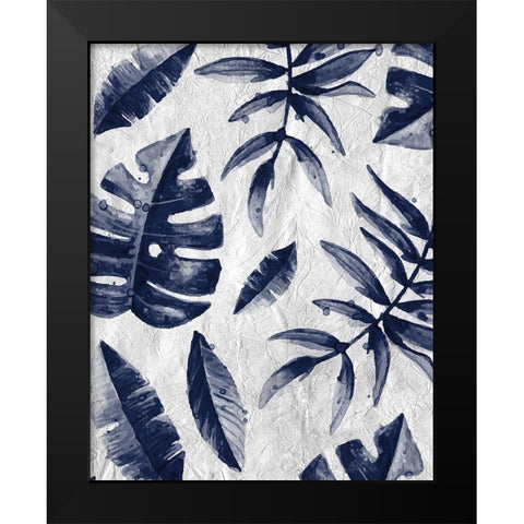 Tropic Indigo Leaves 2 Black Modern Wood Framed Art Print by Allen, Kimberly