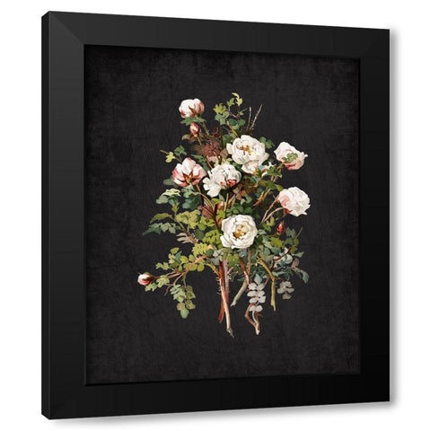 Roses on Black 2 Black Modern Wood Framed Art Print with Double Matting by Kimberly, Allen