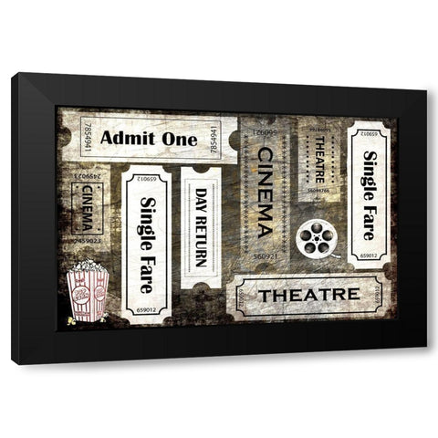 Admit One Black Modern Wood Framed Art Print with Double Matting by Kimberly, Allen