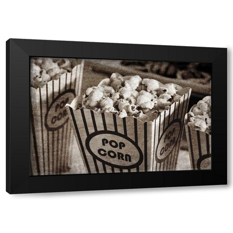 Popcorn Black Modern Wood Framed Art Print by Kimberly, Allen