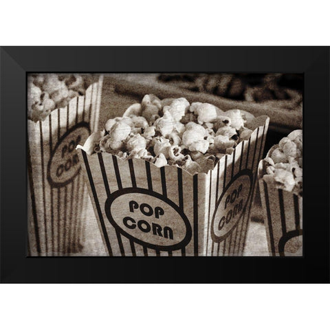 Popcorn Black Modern Wood Framed Art Print by Kimberly, Allen