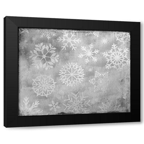 Snowflake Day Black Modern Wood Framed Art Print by Kimberly, Allen