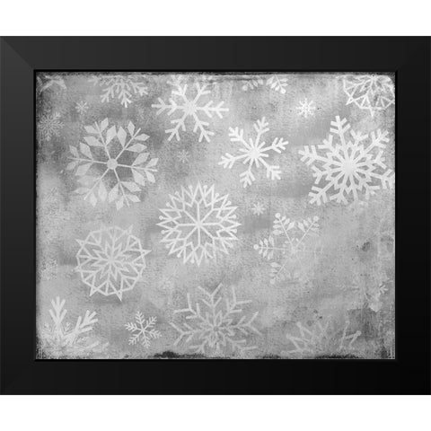 Snowflake Day Black Modern Wood Framed Art Print by Kimberly, Allen