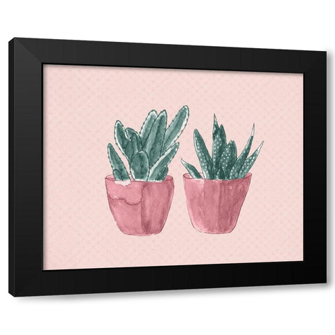 Two Pink Black Modern Wood Framed Art Print by Kimberly, Allen