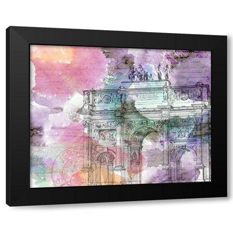 Watercolor Travel 2 Black Modern Wood Framed Art Print with Double Matting by Kimberly, Allen