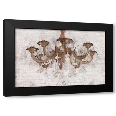 Blush Chandelier V2 Black Modern Wood Framed Art Print by Kimberly, Allen