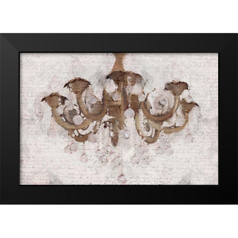 Blush Chandelier V2 Black Modern Wood Framed Art Print by Kimberly, Allen