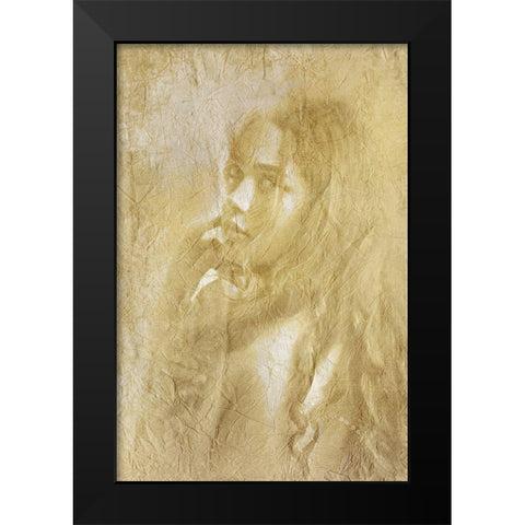 Shaded Gold Black Modern Wood Framed Art Print by Kimberly, Allen
